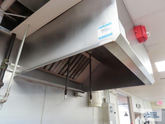 Stainless steel hood with fire suppression system and Intertek control panel. 4' x 3' 11". Model US,