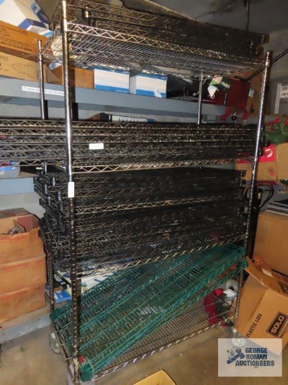 Stainless steel roll about adjustable shelving unit. 4'x18"