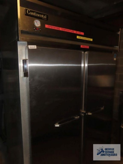 Continental stainless steel two-door roll about freezer. model number 2FE