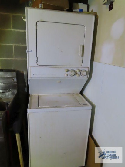 Maytag stacking washer and gas dryer. Buyer is responsible for capping off gas line.