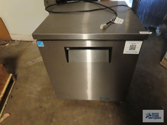 True commercial single door under cabinet refrigerator. model number TUC-27-HC