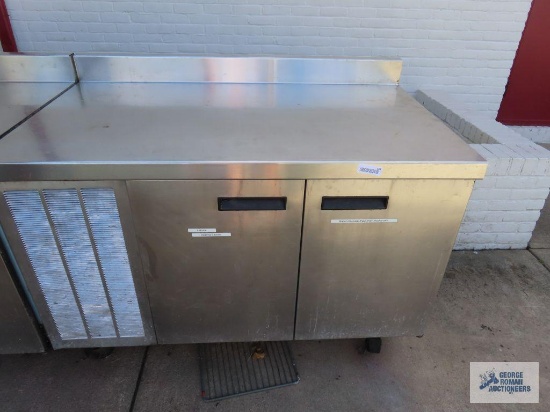 Stainless steel two door cooler. untested