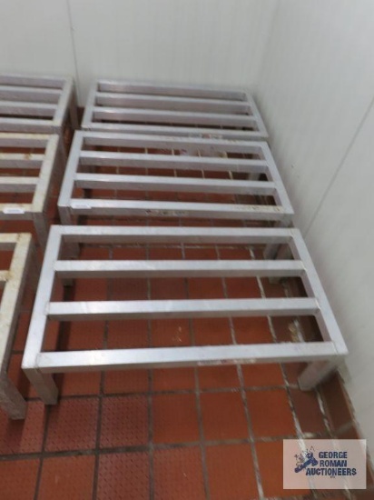 Three aluminum dunnage racks. 3' x 20" x 12".