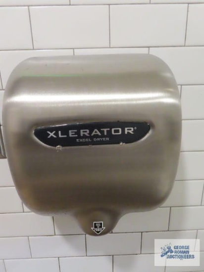 Xlerator Excel stainless steel automatic hand dryer. Model number XL-SB. Bring tamper proof allen