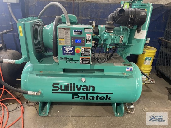 SULLIVAN PALATEK AIR COMPRESSOR, MODEL D4-25, SR#23BE003756, EXCELLENT, INCLUDES AUXILIARY TANK