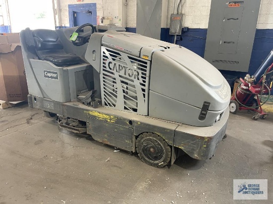 CAPTOR RIDE-ON ELECTRIC SWEEPER, MODEL 48, WITH CHARGER, WORKS