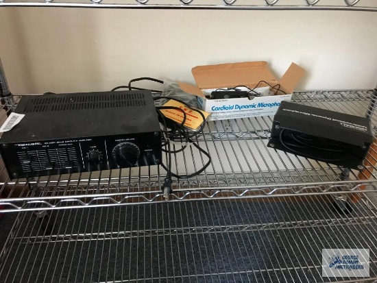 Audio Amplifier, Microphone And Support Cables
