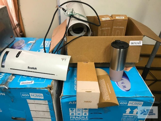 (3) Insulated Cups, Laminator And Security Camera.