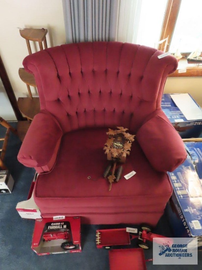 Two House of Edinboro maroon armchairs