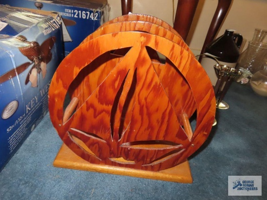 Wooden sailboat magazine rack