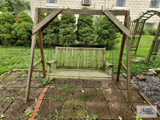 Wooden A-frame swing