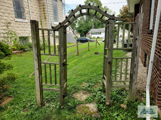 Wooden garden arbor