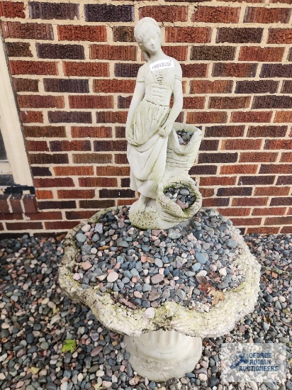 Concrete figurine bird bath