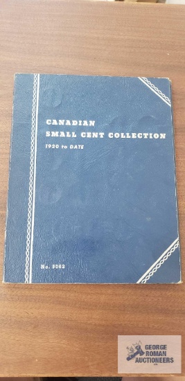 Canadian Small Cent Collection 1922 to Date book with 37 Canadian pennies