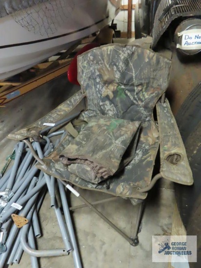 Camouflage camping chair with bag.