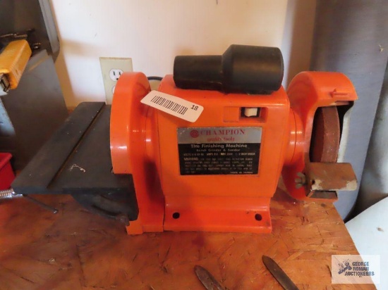 Champion the finishing machine. Bench grinder and sander. 3,000 RPM with 1/2" Arbor.