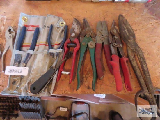 Assorted pliers including channel lock side cutters, channel lock brand channel locks,
