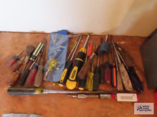 Assorted screwdrivers including Yankee screwdriver and Stanley multi-purpose screwdriver.