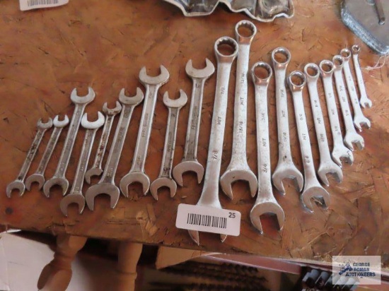 MIT SAE wrench set and assorted George brand metric and standard opened end wrenches.