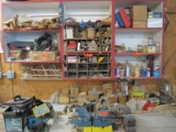 CONTENTS OF THE TOP OF WORKBENCH & SHELF ON THE WALL