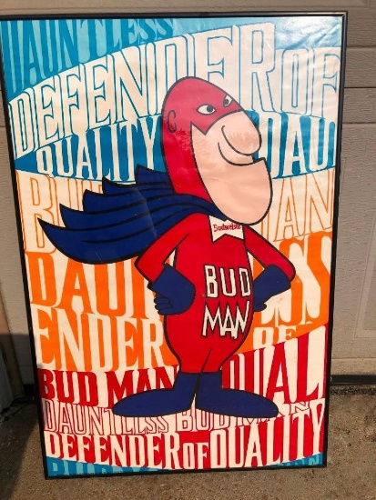 BUD MAN framed poster