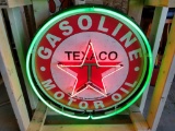 TEXACO GASOLINE MOTOR OIL tin Neon sign 36