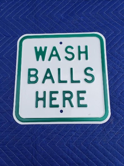 Wash Balls Here sign