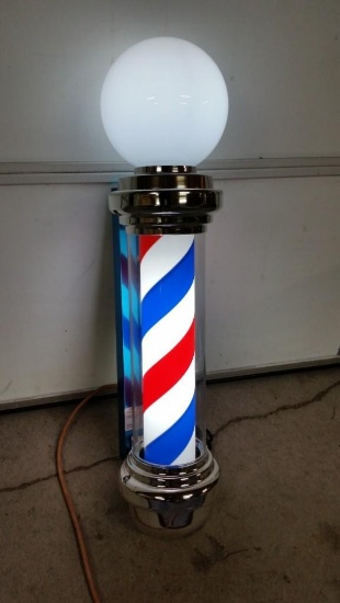 Barber Pole Lights & Spins 34"