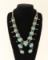 Navajo Turquoise Squash Blossom Necklace