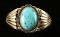 Blue Turquoise Silver Gold Ladies Navajo Bracelet