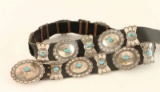 Navajo sterling & Turquoise Concho Belt
