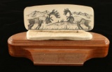 Scrimshaw Caribou Art Piece