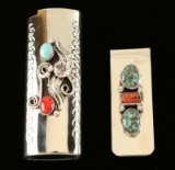 Native American Silver Money Clip & Lighter Cover