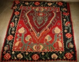 Antique Kiim Wool Rug with Medallion Pattern