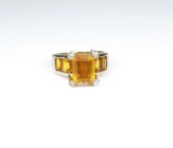 Dramatic Emerald Cut Citrine