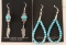 Two Pairs Turquoise & Sterling Earrings