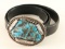 Sterling Silver & Turquoise Belt Buckle