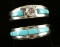 Custom Made Silver, Turquoise & Moissanite Rings