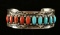 Sterling and Turquoise & Coral Cuff