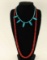 Apple Coral & Turquoise Bead Necklace