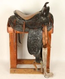 Western Floral Tooled Saddle