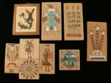 Lot of 6 Small Native American Sand Paintings