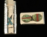 Native American Silver Money Clip & Lighter Case