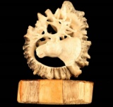 Carved Moose Button