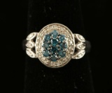 Blue & White Diamond Ring