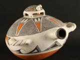 Acoma Turtle Polychrome Canteen Pottery