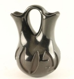 Vintage Santa Clara Blackware Wedding Vase