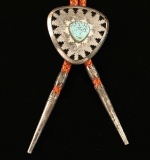 A. McCabe Sterling & Turquoise Bolo Tie