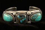 Native American Silver & Turquoise Cuff Bracelet