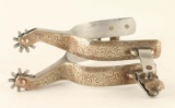 Silver Engraved Cutting Spurs